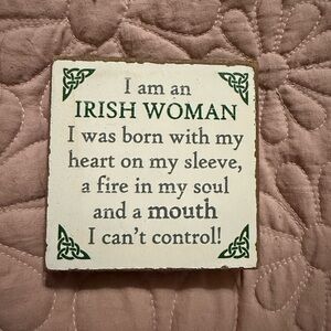 Irish Woman Quote Wall Decor Plaque - Green and White